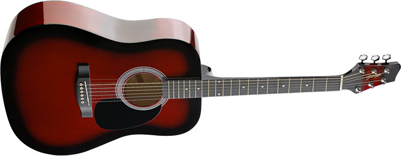Stagg SW201RDS, akustická kytara, stínovaná červená