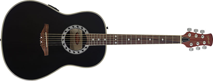 Stagg A1006-BK, elektroakustická kytara typu Ovation, černá