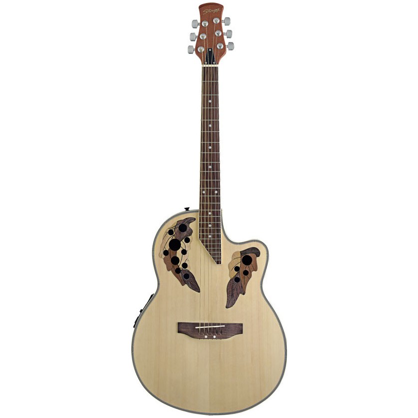 Elektro-akustická kytara typu Ovation s nízkým tělem s výkro