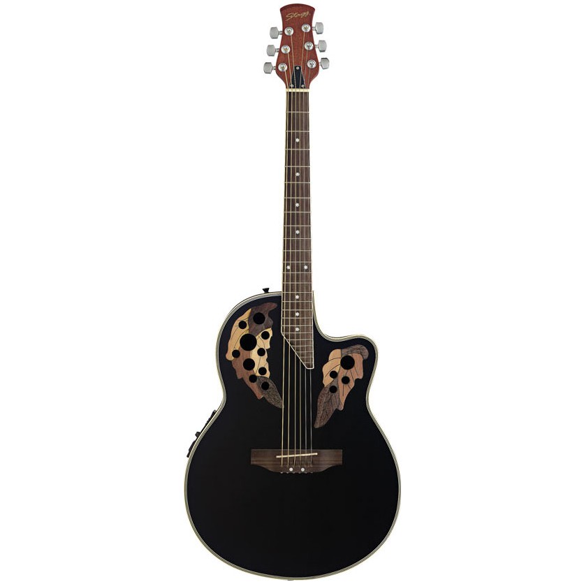 Stagg A2006-BK, elektroakustická kytara typu Ovation, černá