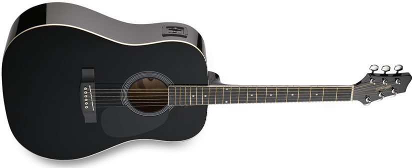 Stagg SW201BK-VT, elektroakustická kytara, černá