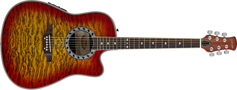 Stagg A4006-CS, elektroakustická kytara typu Ovation, stínovaná Cherry