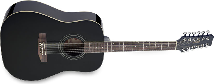 Stagg SW205/12 BK, akustická 12-ti strunná kytara, černá