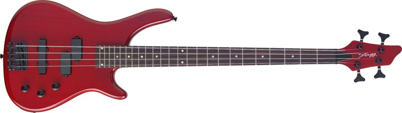 Stagg BC300-TR, elektrická baskytara, červená