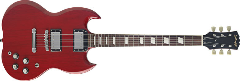 Stagg G300-TCH, elektrická kytara typu SG, červená
