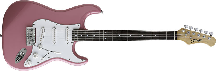 Stagg S300-PK, elektrická kytara, růžová