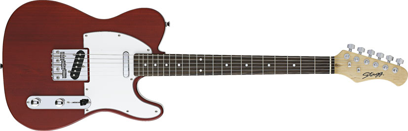 Stagg T320-TR, elektrická kytara, červená