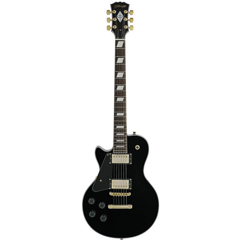 Stagg L400LH-BK, elektrická kytara levoruká, černá