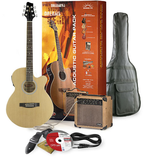 Elektroakustická kytara + přísluší Stagg SW206-N P3