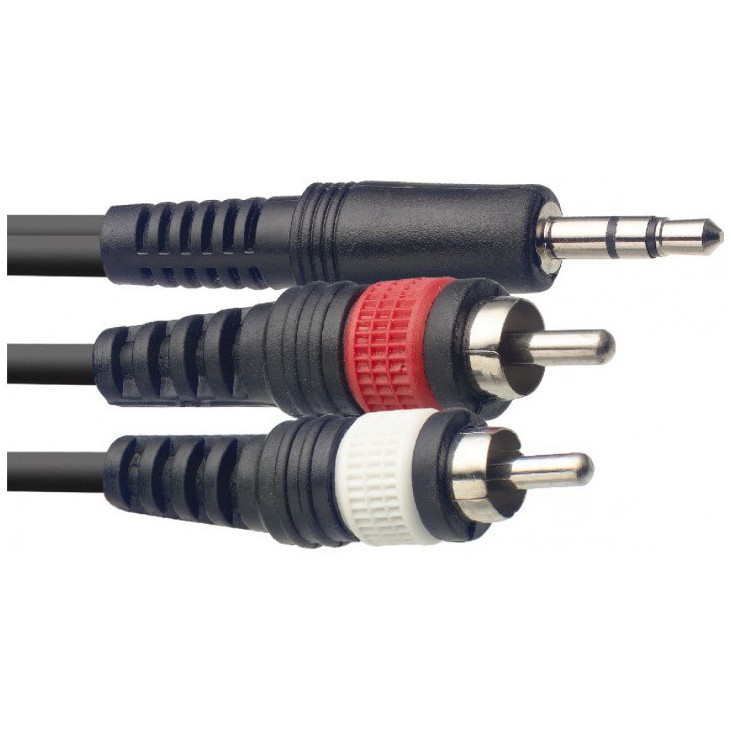 Stagg SYC3/MPS2CM E, kabel mini stereo JACK/2x RCA, 3m
