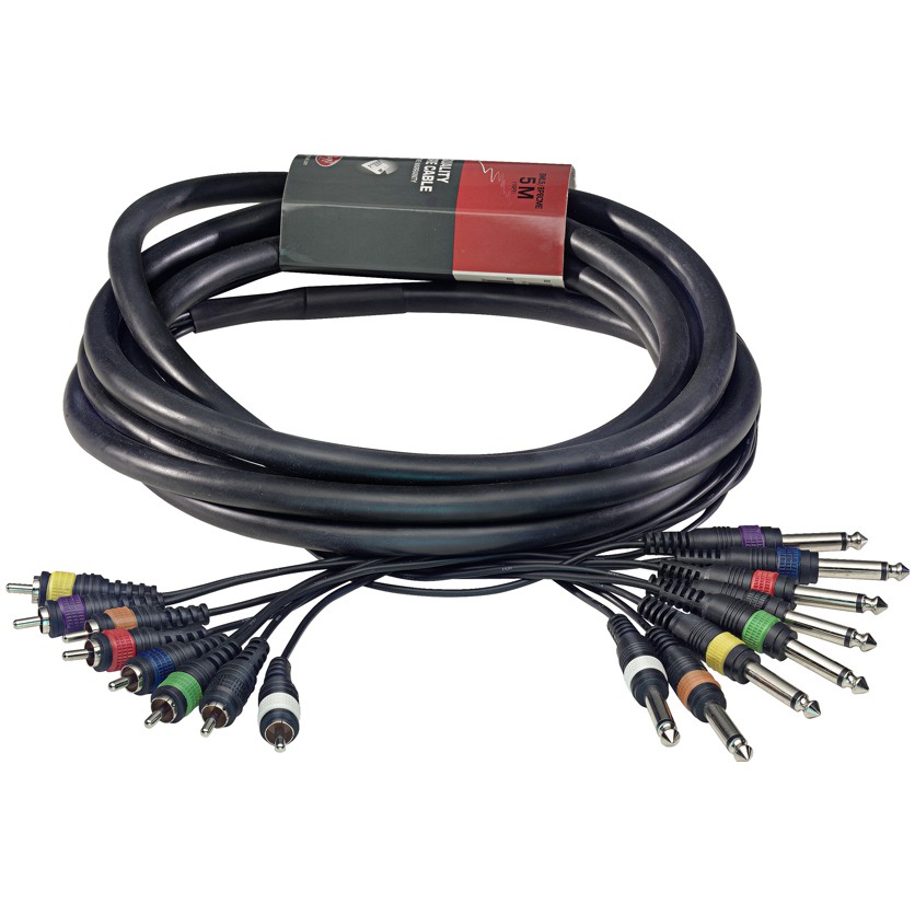 Vícežilový kabel, 8 x jack/8 x RCA, 5 m