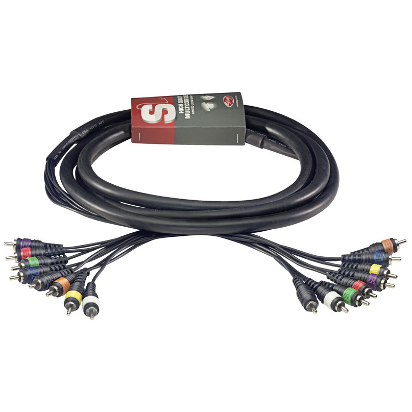 Vícežilový kabel, 8 x RCA/8 x RCA, 3 m