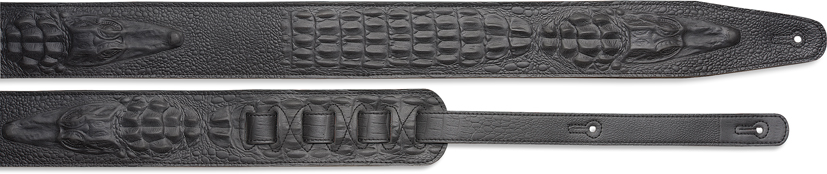 Kytarový pás, kožený, vycpaný, 6,5 cm