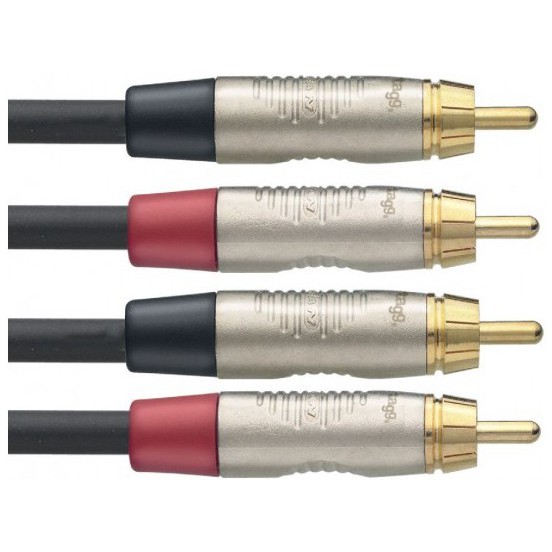 Stagg NTC060CR, kabel dvojitý RCA/RCA, 0,6m