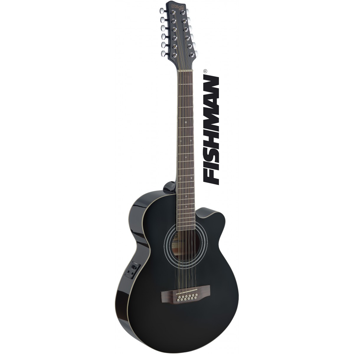 Elektroakustická kytara Mini Jumbo 12-ti strunná s elektronikou FISHMAN, BK