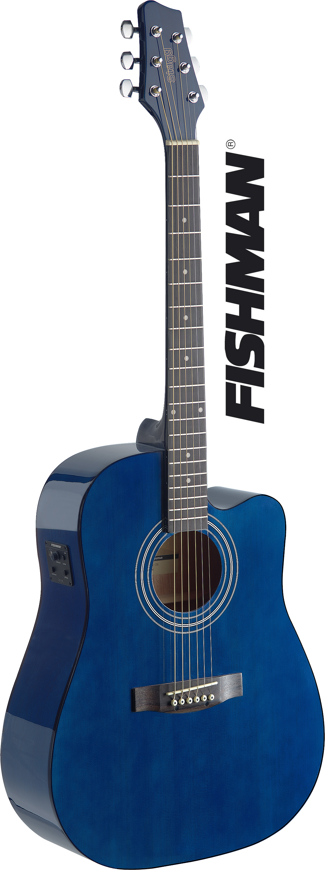 Stagg SA40DCFI-TB, elektroakustická kytara, modrá