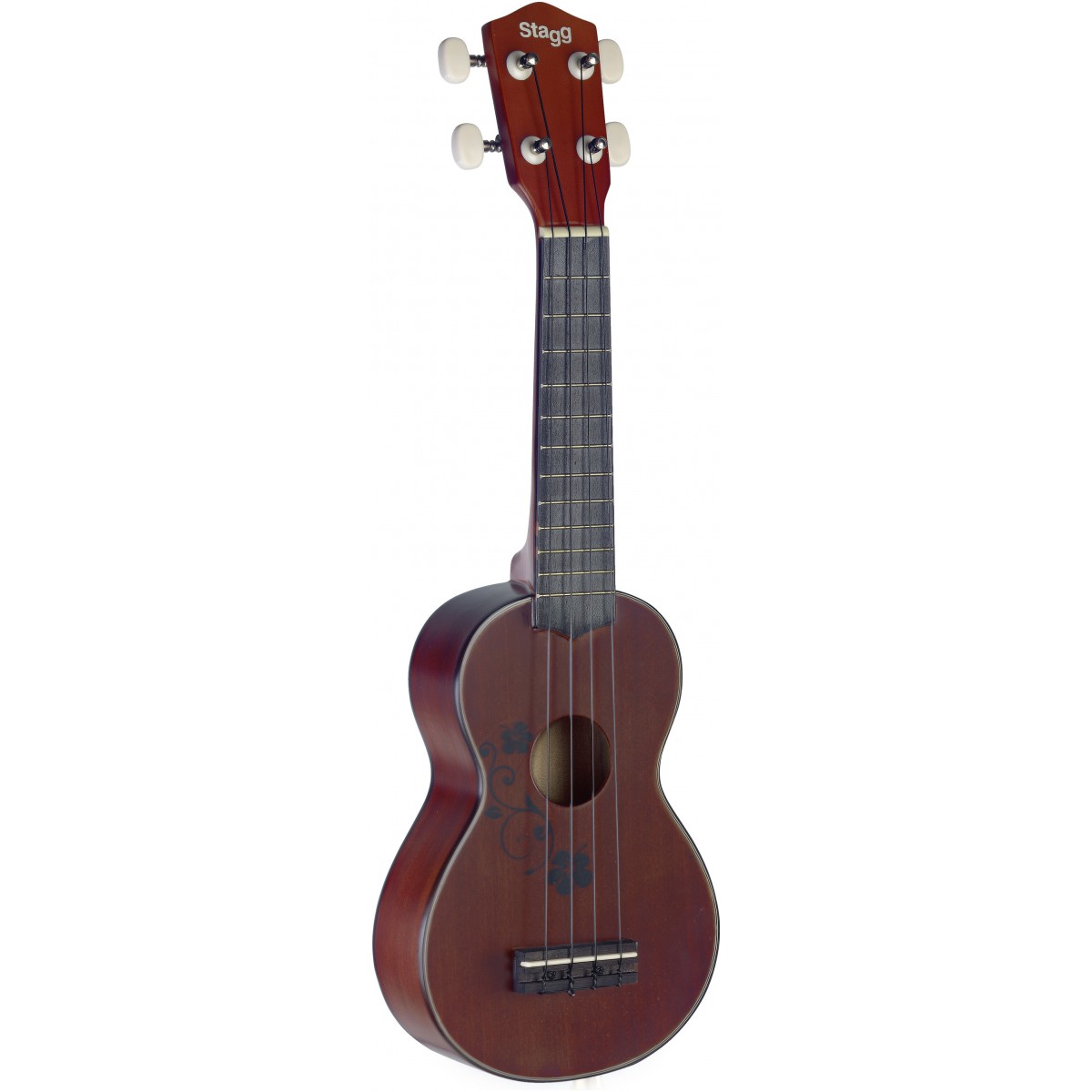 Stagg US20 Flower, sopránové ukulele, přírodní s květinovým dekorem