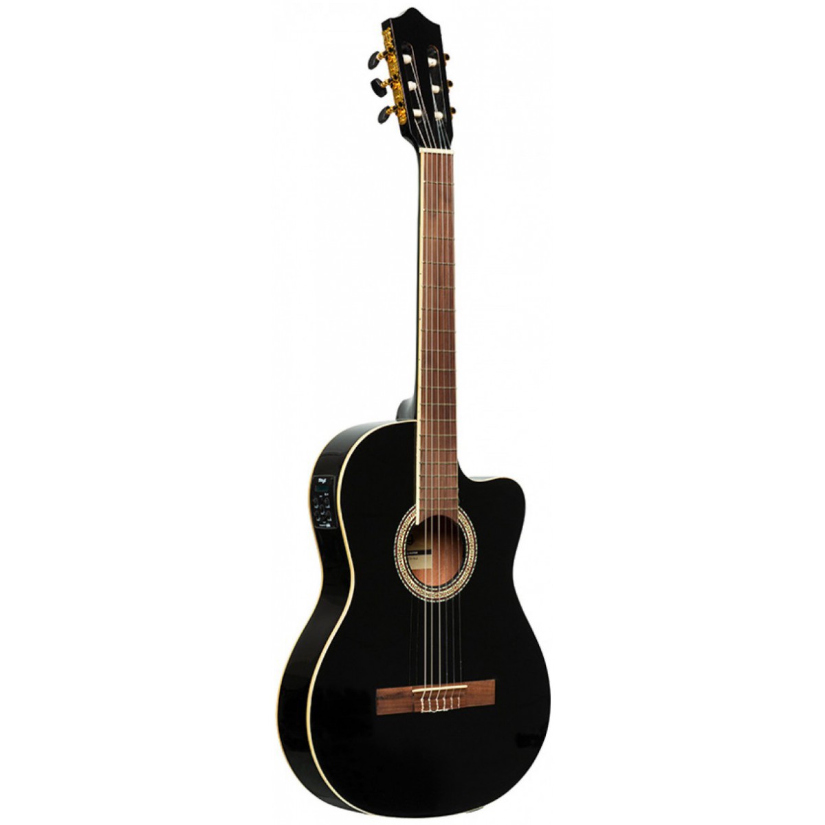 Stagg SCL60 TCE-BLK, klasická kytara 4/4 s elektronikou, černá