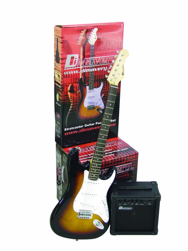 Dimavery Rockie 1 SB SET, sada elektrické kytary s kombem