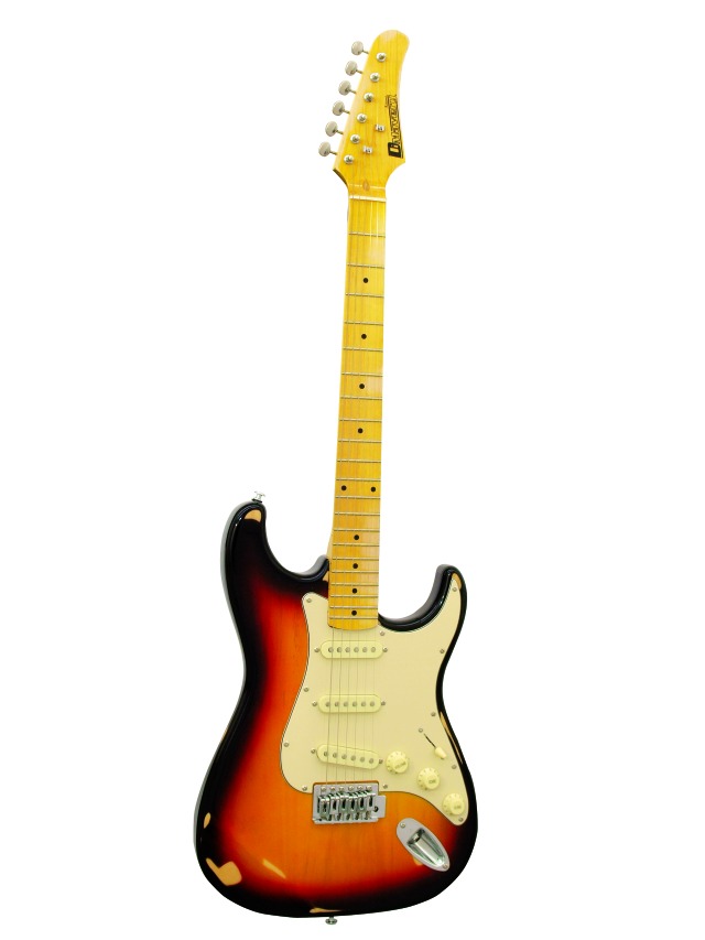 Dimavery ST-303 elektrická kytara typu Strat, "relic" sunburst