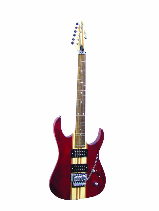 Dimavery elektrická kytara FR-520 Wholebody, satin červený