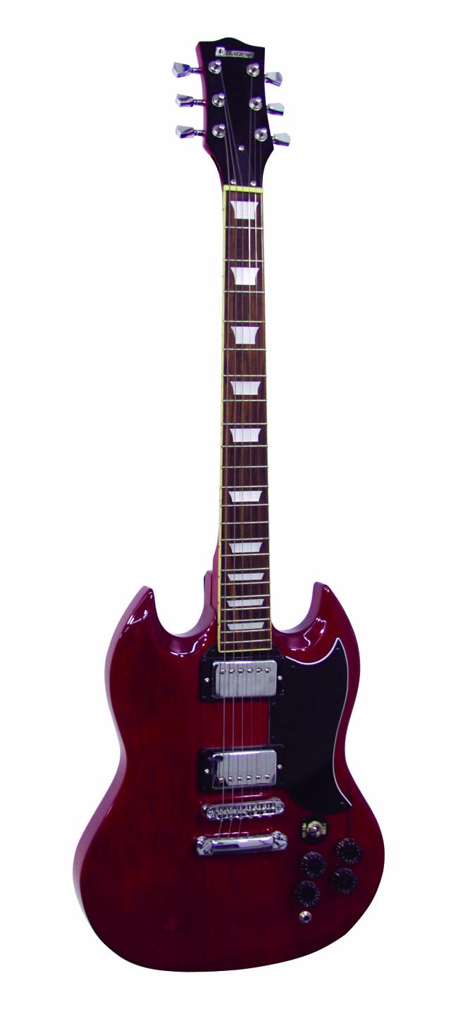 Dimavery elektrická kytara DP-520  SG, vínově červený