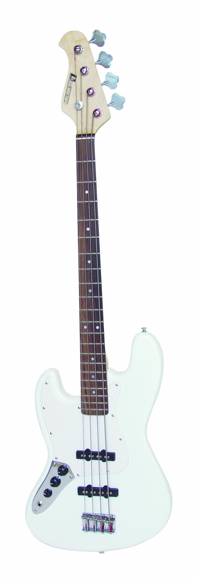 Dimavery JB-302, baskytara elektrická levoruká, bílá
