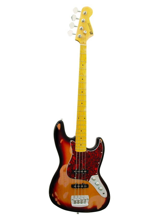 Elektrická baskytara typu Jazz Bass, vintage sunburst