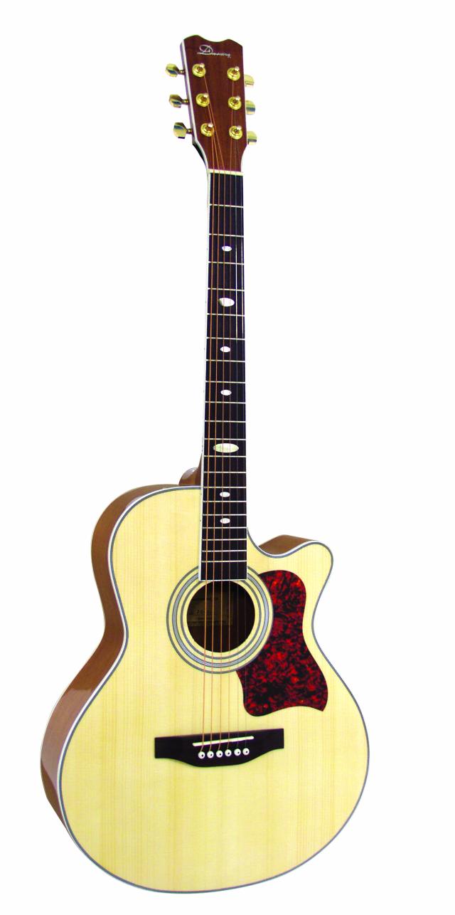 Dimavery JH-500 ak. kytara s výkrojem, přírodní
