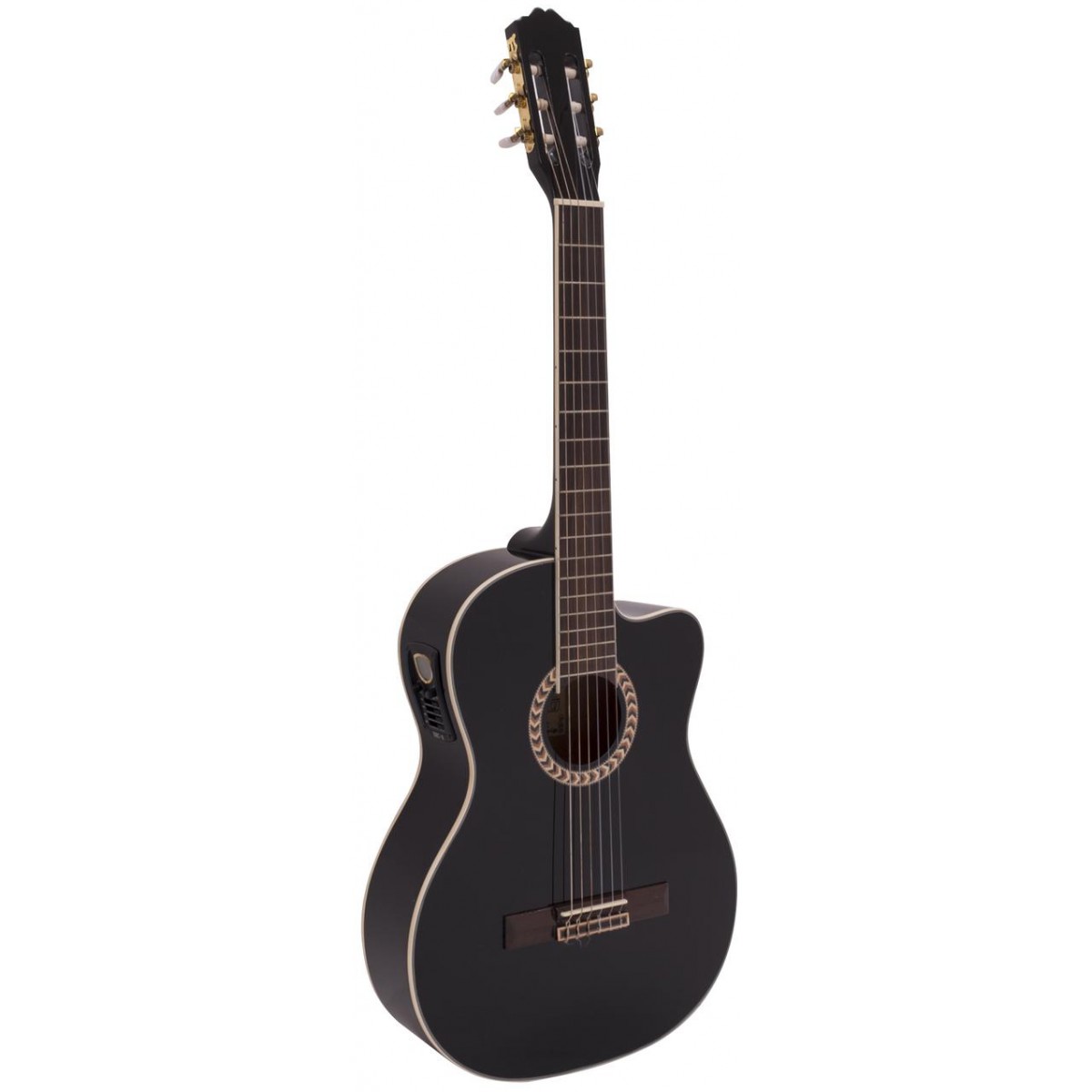 Dimavery CN-600E, klasická kytara s elektronikou, černá