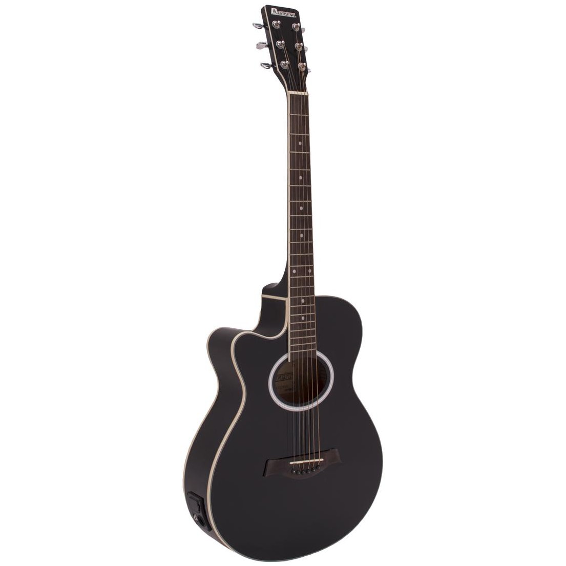 Dimavery AW-400, elektroakustická kytara typu Folk levoruká, černá