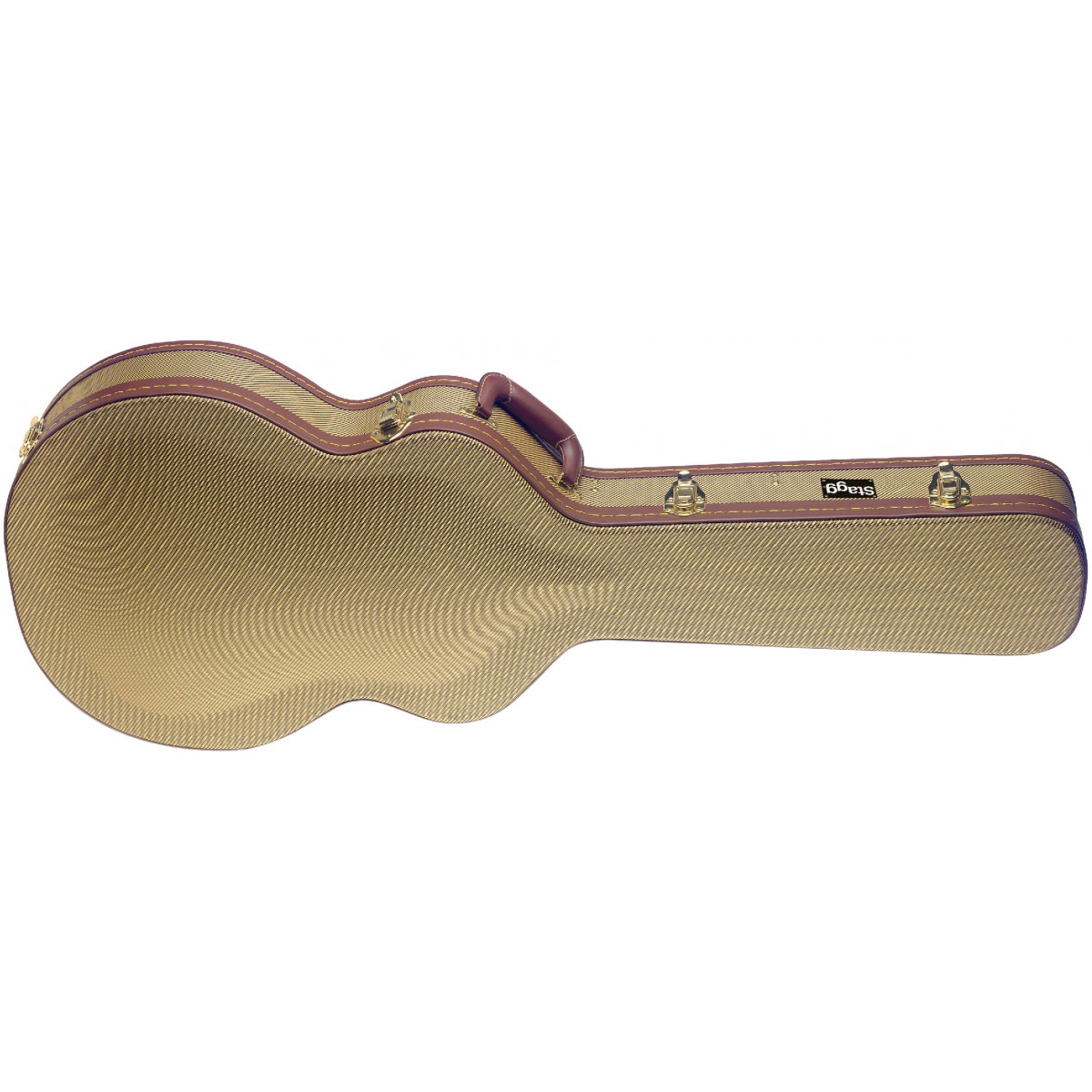 Stagg GCX-SA GD, kufr deluxe pro semiakustickou kytaru, zlatý tweed