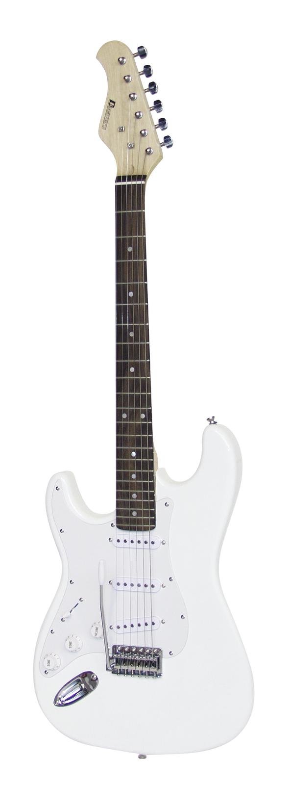 Dimavery elektrická kytara pro leváky ST-203 LH bílá