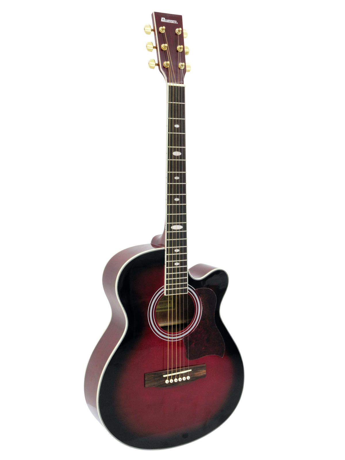 Dimavery JH-500 ak. kytara s výkrojem, červená
