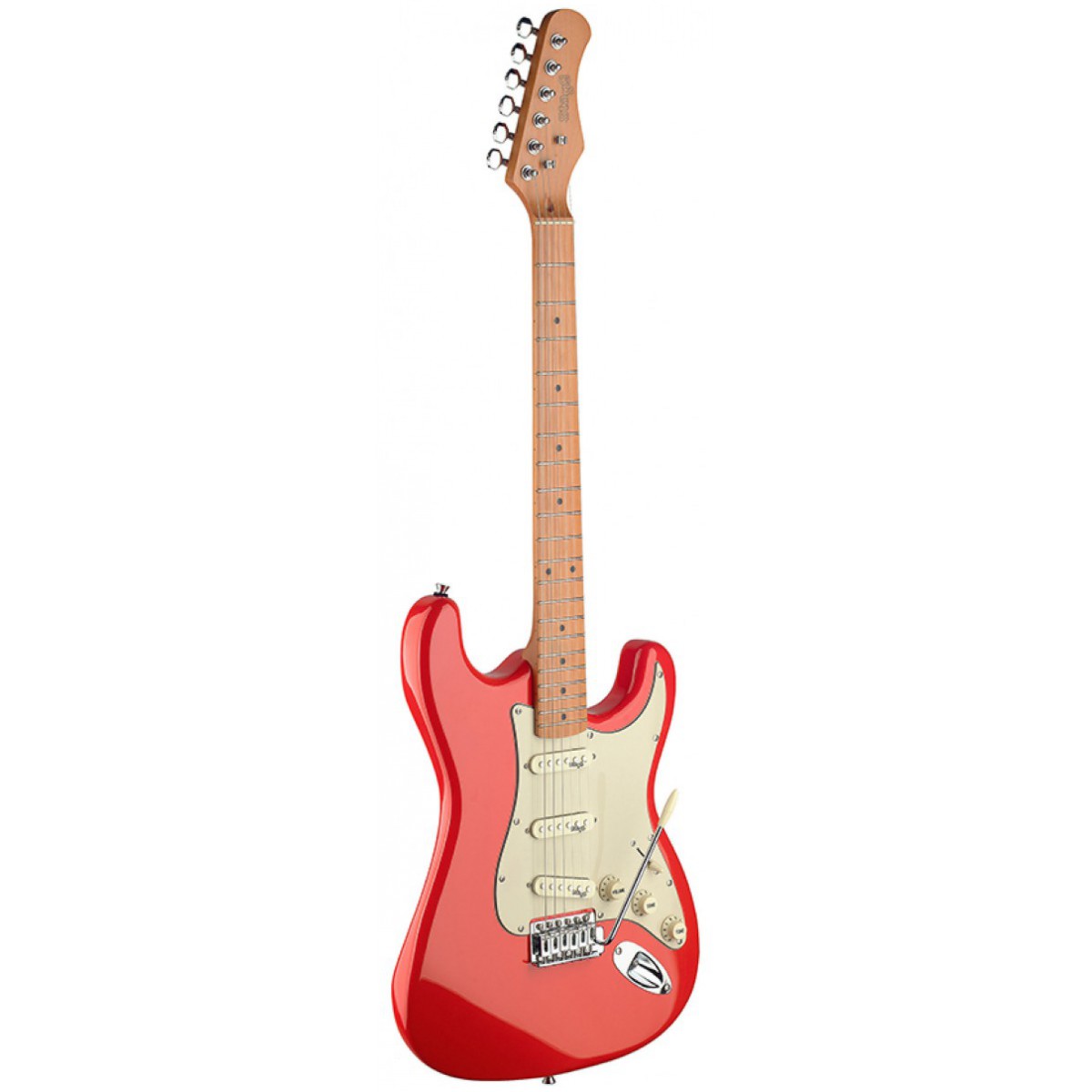 Elektrická kytara typu Stratocaster červená