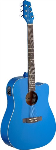 Electro-akustická Dreadnought kytara modrá