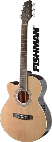 Stagg SA40MJCFI-LH N, elektroakustická kytara typu Mini Jumbo, levoruká
