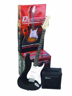 Dimavery Rockie 1 BK SET, sada elektrické kytary s kombem