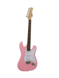 Dimavery ST-203, elektrická kytara, růžová