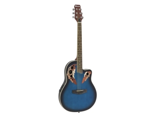 Dimavery OV-500 elektroakustická kytara typ roundback, blue burst