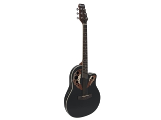Dimavery OV-500 elektroakustická kytara typ roundback, černá