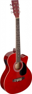 Elektroakustická kytara s výkrojem SA20, červená