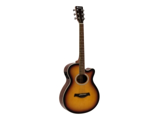 Dimavery AW-400 westernová elektroakustická kytara s výkrojem, sunburst