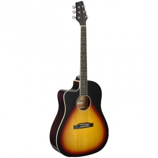 Stagg SA35 DSCE-VS LH, elektroakustická kytara levoruká sunburst
