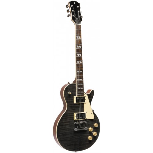 Stagg SEL-DLX TR BLK, elektrická kytara, průsvitná černá