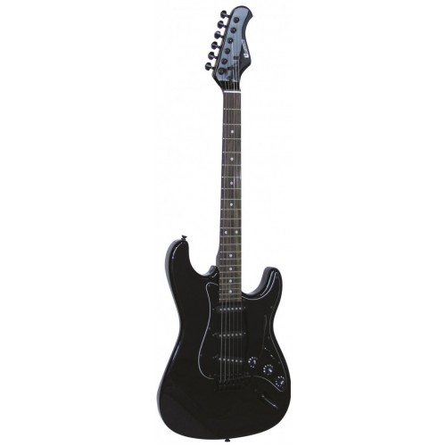 Dimavery ST-203, elektrická kytara, černá gothic
