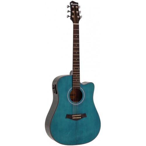 Dimavery STW-90, elektroakustická kytara typu Dreadnought, modrá